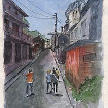 My project in Architectural Sketching with Watercolor and Ink course. Watercolor Painting project by delapena_verne - 04.09.2020