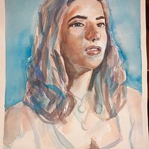 Modelo primer retrato. Watercolor Painting project by Maria Cruz Urgellés Sardón - 12.20.2020