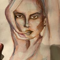 Mi Proyecto del curso: Retrato artístico en acuarela. Fine Arts, Painting, Watercolor Painting, and Portrait Drawing project by Bitu Pasquini - 04.09.2020