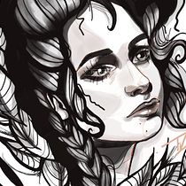 Mi Proyecto del curso: Ilustración Neo-Traditional Retrato . Traditional illustration project by Teissi Aranda - 04.09.2020