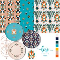 Mi Proyecto del curso: Creación y comercialización de patterns vectoriales. Projekt z dziedziny Design, Trad, c, jna ilustracja, Ilustracja c, frowa, Grafika wektorowa i Pattern design użytkownika Lori Artista - 10.04.2020