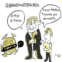 Mi proyecto: Viñeta de México y el CODIV-19 Titulada: Abrazos no balazos . Traditional illustration project by Ana Karen González Salazar - 04.10.2020