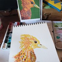 Meu projeto do curso: passarinho amarelo Ein Projekt aus dem Bereich Aquarellmalerei von Ingrid Lins Lang - 11.04.2020