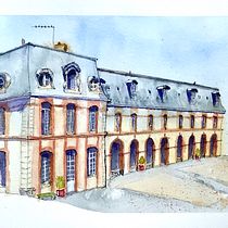 Dampierre Castle. Architectural Illustration, and Watercolor Painting project by jaelle - 04.11.2020