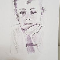 My project in  Watercolor Portrait Notebook course. Artistic Drawing project by Jo Turner - 04.11.2020