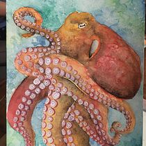 Applied to Octopus. Un progetto di Pittura ad acquerello di whitney_hoiberg - 25.04.2020