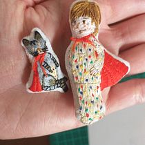 Francesca e Caetano. Mi Proyecto del curso: Ilustración de personajes con hilo y aguja. Un projet de Broderie et Illustration traditionnelle de Alberini Xanda - 11.04.2020