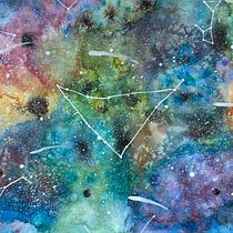 Capricornio en la galaxia.. Watercolor Painting project by Gabriela Villanueva - 04.11.2020