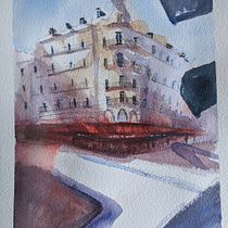 My project in Architectural Sketching with Watercolor and Ink course. Traditional illustration, and Watercolor Painting project by Giacomo Rimatori - 05.31.2020
