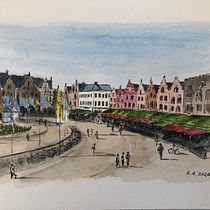 My project in Architectural Sketching with Watercolor and Ink course. Watercolor Painting project by shadow.wong - 04.13.2020