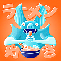 Ramen lover. Ilustração tradicional projeto de Miguel Olivera - 13.04.2020