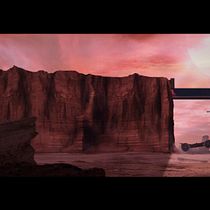 Nave dejando la ciudad al atardecer. Concept Art project by Alberto Fortis - 04.14.2020