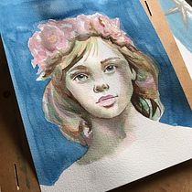 Mi Proyecto del curso: Retrato artístico en acuarela. Ilustração tradicional, e Pintura em aquarela projeto de Fernanda Sánchez - 14.04.2020