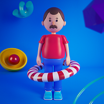 Mi Proyecto del curso: Diseño de personajes en Cinema 4D: del boceto a la impresión 3D. Een project van 3D,  Ontwerp,  3D-ontwerp, Ontwerp van personages, 3D-karakterontwerp y Retoucheren van foto's van Junior Pabon - 14.04.2020