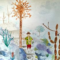 Viaje en el tiempo. Design gráfico, Ilustração tradicional, e Pintura em aquarela projeto de luciafcarrascal - 23.04.2020