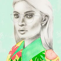 Mi Proyecto del curso: Retrato con lápiz, técnicas de color y Photoshop. Artes plásticas, Desenho a lápis, Desenho artístico, e Desenho de retrato projeto de Andrea Cortés - 15.04.2020