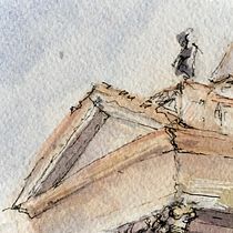Project I: Architectural Sketching w/ Watercolor & Ink. Architectural Illustration, and Watercolor Painting project by Tess - 04.15.2020