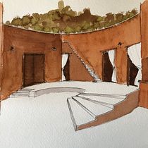 Mi Proyecto del curso: Dibujo arquitectónico con acuarela y tinta. Architectural Illustration project by Matte Quai - 04.16.2020