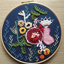 Mi Proyecto del curso. Me encanta el volumen de los corales!. Un projet de Broderie de Elena Quintero - 16.04.2020