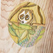 Mi Proyecto del curso: Acuarela sobre madera- LA CURIOSIDAD. Watercolor Painting project by rossanadeestrada - 04.24.2020