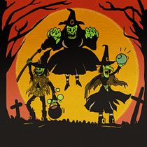 Bruj@s zombie. Design, and Traditional illustration project by epiero_sepulveda - 04.16.2020