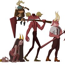 "Demonios Leñadores" de Fábrica de personajes ilustrados . Traditional illustration project by Leonardo Navarro - 04.17.2020