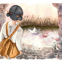 Barco de papel  (influencia japonesa). Un projet de Illustration traditionnelle, Aquarelle , et Dessin de Marisol Ormanns - 17.04.2020