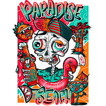 Paradise Beach Bar. Design de personagens, Design de produtos, Ilustração tradicional e Ilustração digital projeto de Virginia Martín - 17.04.2020