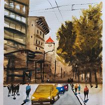 Mi Proyecto del curso: Paisajes urbanos en acuarela . % Marysol Dieguez tarafından hazırlanan Sokak Sanatı projesi - 04.18.2020