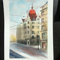 My project in Architectural Sketching with Watercolor and Ink course. Architectural Illustration project by ilze.arklina - 04.19.2020