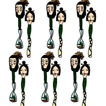 Proyecto Personal: Monstruas del jarrón - Diseño de estampados textiles. Design, and Traditional illustration project by Tania Suárez Castellano - 05.09.2020
