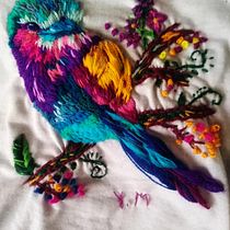 Mi Proyecto del curso: Pajarito multicolor. Bordado, e Design digital projeto de May Mor - 22.04.2020