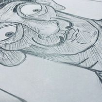 Mi Proyecto del curso: Retrato en caricatura con grafito. Ilustração tradicional projeto de nicolás gonzález - 22.04.2020