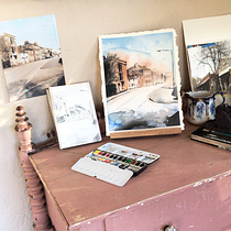 My project in Architectural Sketching with Watercolor and Ink course. Watercolor Painting project by Sally Fischer - 04.22.2020