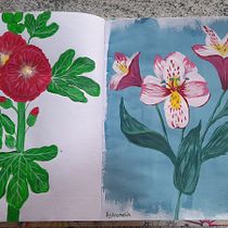 Mi Proyecto del curso: Pintura botánica con acrílico. Traditional illustration, Fine Arts, Painting, Acr, lic Painting, and Botanical Illustration project by Cami Rubio - 12.06.2022