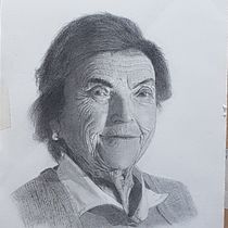 Retrato de Conchita Virués. Abril 2020. Desenho a lápis projeto de Antonio Pérez - 24.04.2020