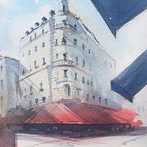 My project in Architectural Sketching with Watercolor and Ink course. Architectural Illustration project by Julian Osbaldstone - 04.22.2020