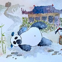 My project in Watercolor Illustration with Japanese Influence course. Ilustração tradicional, e Pintura em aquarela projeto de Amanda Wilson-Davis - 23.04.2020