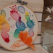 Mi Proyecto del curso: Técnicas básicas de bordado y acuarela. Embroider, Creativit, Watercolor Painting, Acr, and lic Painting project by Cristi Bega - 04.23.2020