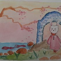 Meu projeto do curso: Ilustração em aquarela com influência japonesa :3.  projeto de Rebecca Freitas Lima - 24.04.2020