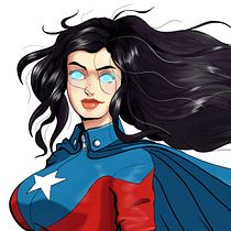 Miss Chile, for the Female Character Design course. Art Direction, Character Design, Comic, Concept Art, Digital Drawing, Digital Illustration, Graphic Design, and Traditional illustration project by Rodrigo Ortega - 04.24.2020