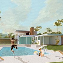Kaufmann House Collage. Un projet de Illustration architecturale de Claudia Santana - 29.04.2020