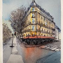 Mi Proyecto del curso: Dibujo arquitectónico con acuarela y tinta. Pintura em aquarela projeto de David Pallarès - 25.04.2020