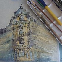 My project in Architectural Sketching with Watercolor and Ink course. Pintura em aquarela projeto de Victoria Ben - 26.04.2020