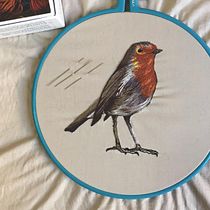 Meu projeto do curso: Pintar com linha: técnicas de ilustração têxtil - Livia Sabioni. Bordado projeto de liviasabioni - 26.04.2020