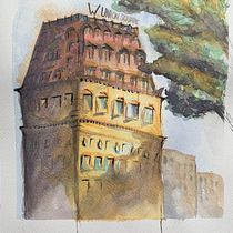 My project in Architectural Sketching with Watercolor and Ink course. Ilustração arquitetônica, e Pintura em aquarela projeto de natasha_mitchko - 26.04.2020