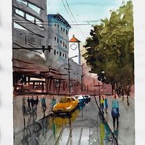 Mi Proyecto del curso: Paisajes urbanos en acuarela . % Arq Paul Intriago Solorzano tarafından hazırlanan Sulubo, Ve a Resim projesi - 04.27.2020