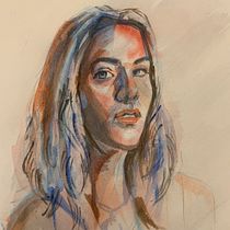 My project in Artistic Portrait with Watercolors course. Design project by Ana Lollato - 04.28.2020