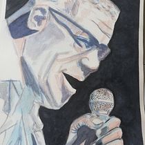 Mi Proyecto del curso: Retrato artístico en acuarela. Howlin' Wolf. Fine Arts, Drawing, Portrait Drawing, and Watercolor Painting project by perezdelgadomanu - 04.29.2020