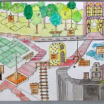 My 3rd attempt at this one! Find little people SO hard to draw - so have left them all out. Much happier. Memo to self - practise people!! Ein Projekt aus dem Bereich Traditionelle Illustration und Zeichnung von Sandy Garfield - 08.05.2020